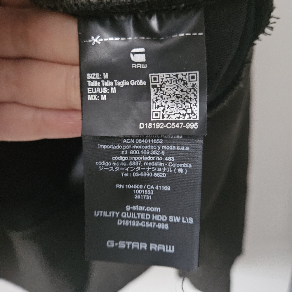 G-Star Raw Men's Utility Quilted Hoodie Olive Green Relaxed Fit Size Medium - Picture 13 of 14
